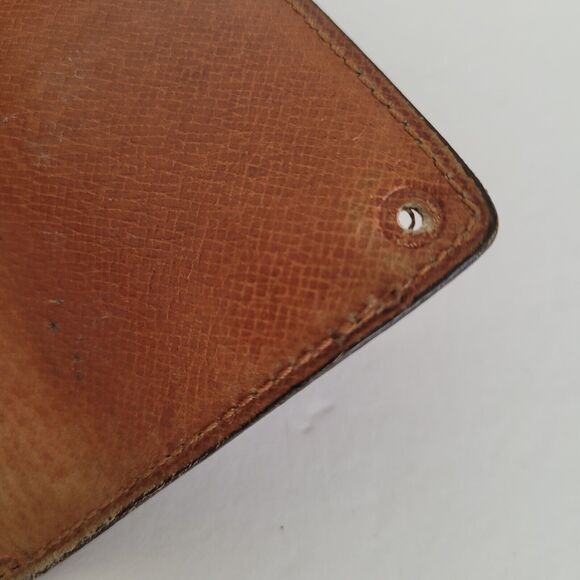 Louis Vuitton LV Mini Brown Folding Monogram Leather Card Wallet Small Damaged - Picture 5 of 10